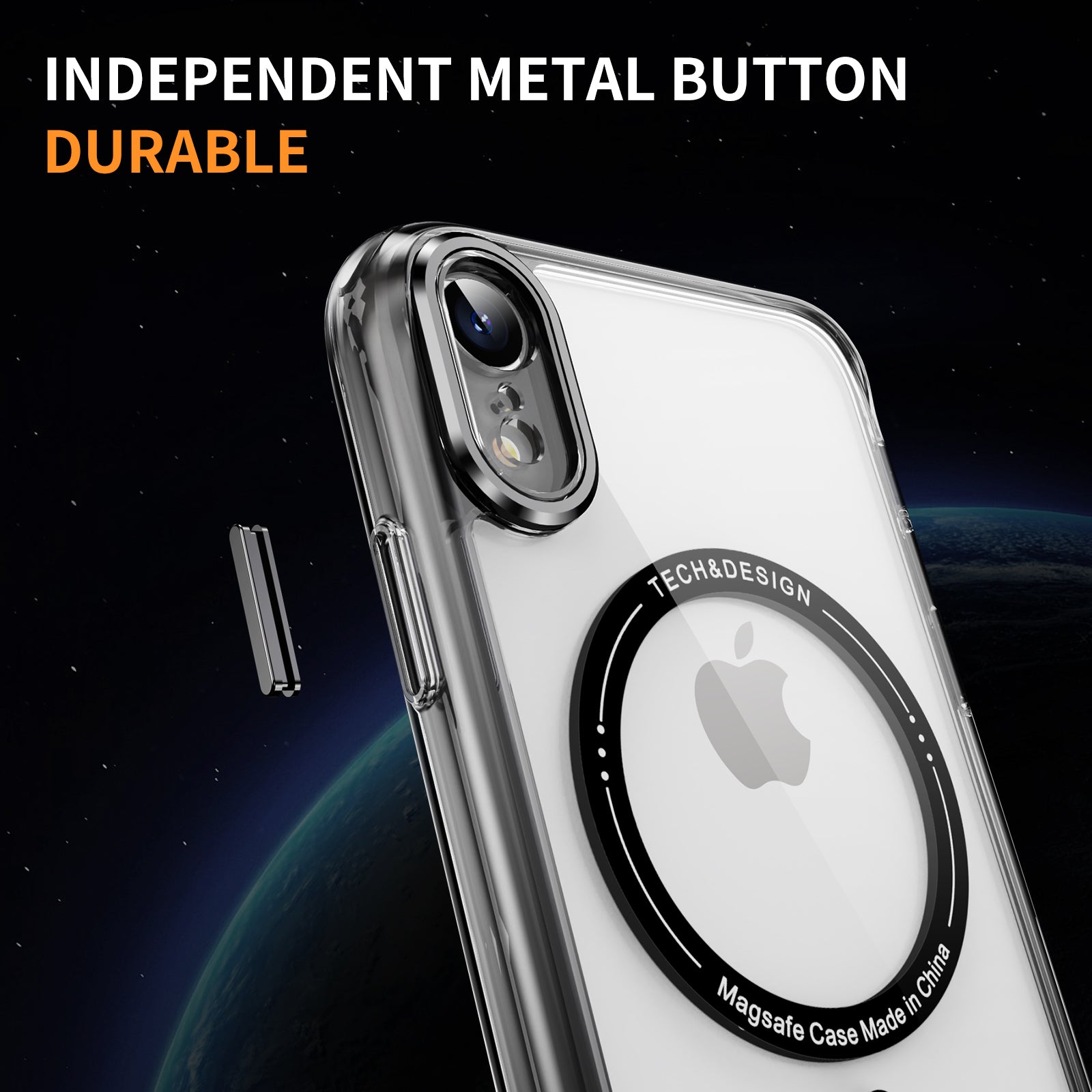 YSM Magnetic Phone Case for iPhone XR Compatible with MagSafe Camera Protection Cover - Transparent Black