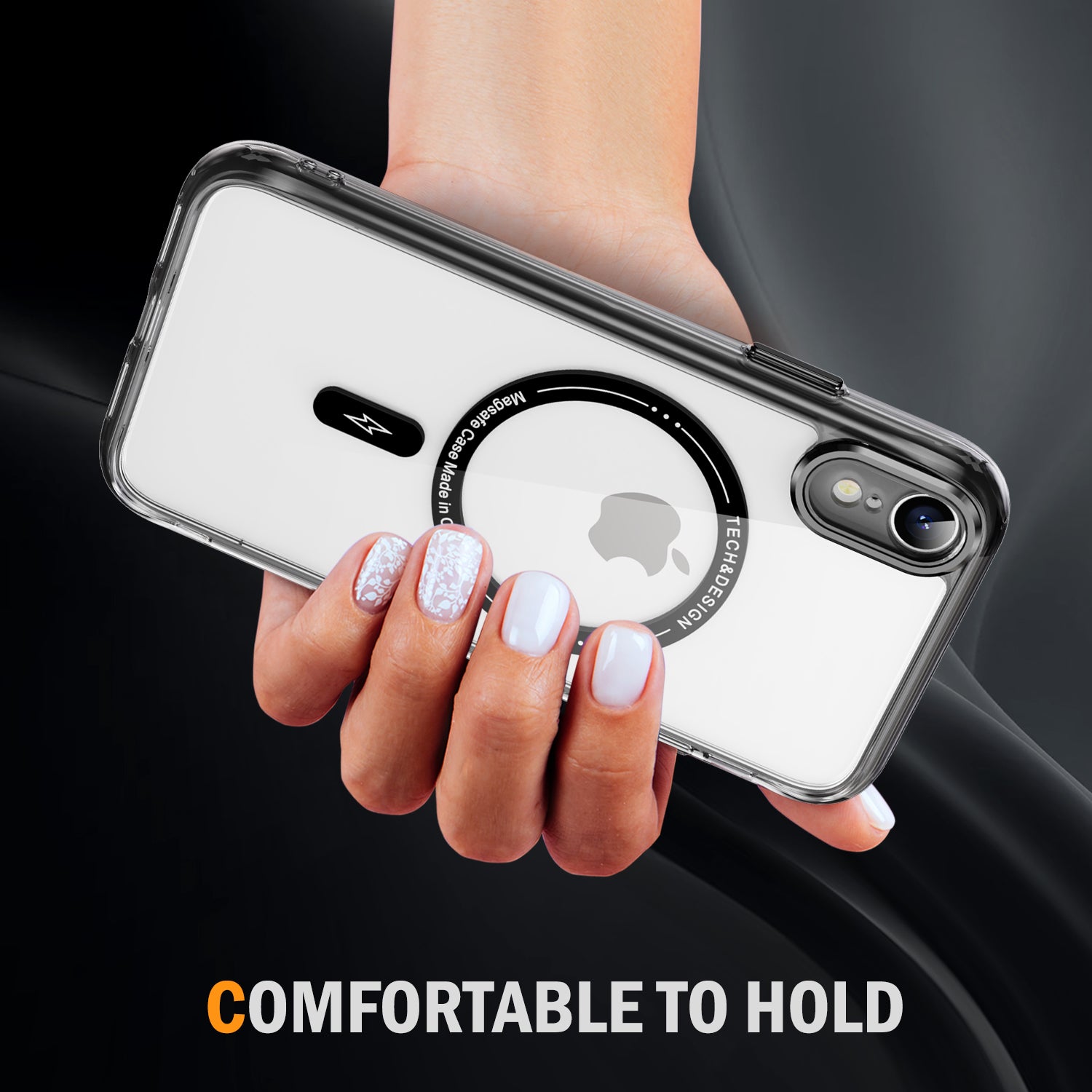 YSM Magnetic Phone Case for iPhone XR Compatible with MagSafe Camera Protection Cover - Transparent Black