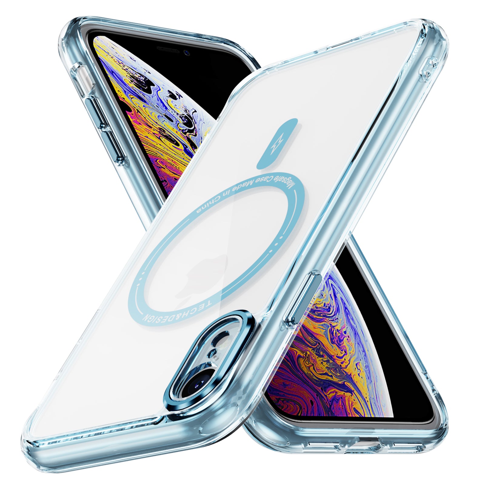 YSM Magnetic Phone Case for iPhone XR Compatible with MagSafe Camera Protection Cover - Transparent Black