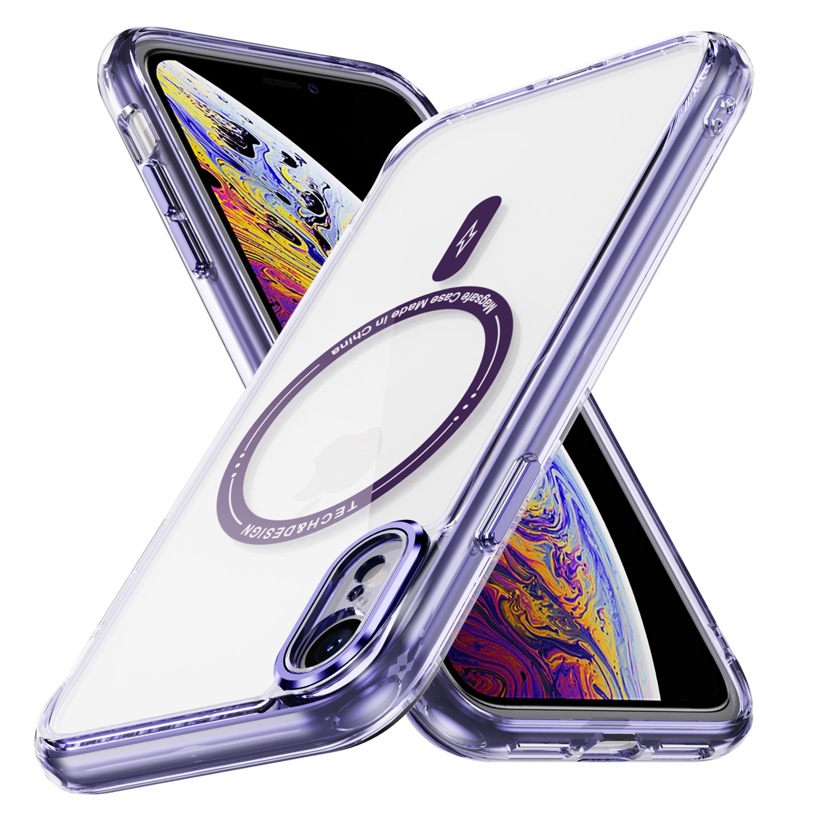 YSM Magnetic Phone Case for iPhone XR Compatible with MagSafe Camera Protection Cover - Transparent Black