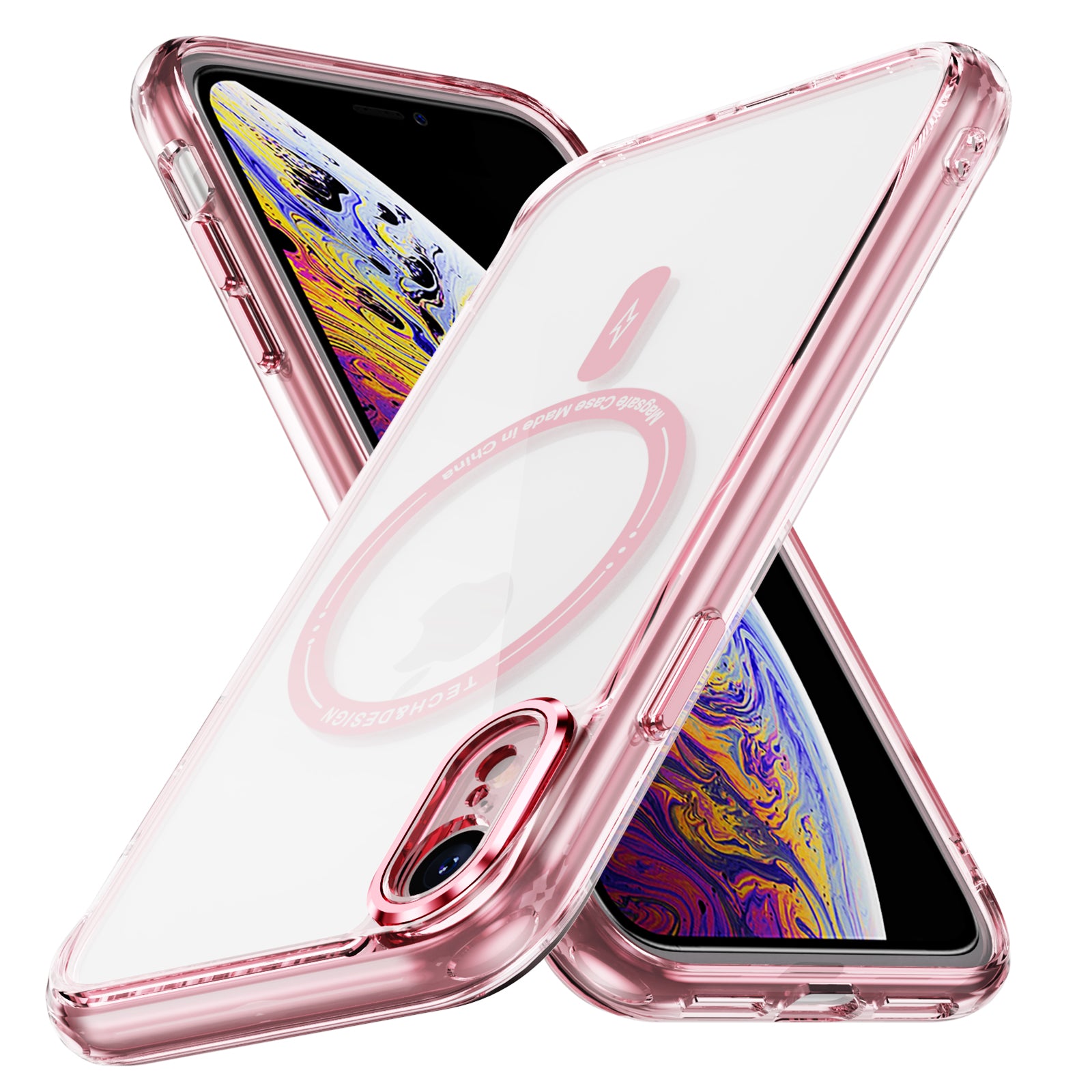 YSM Magnetic Phone Case for iPhone XR Compatible with MagSafe Camera Protection Cover - Transparent Black