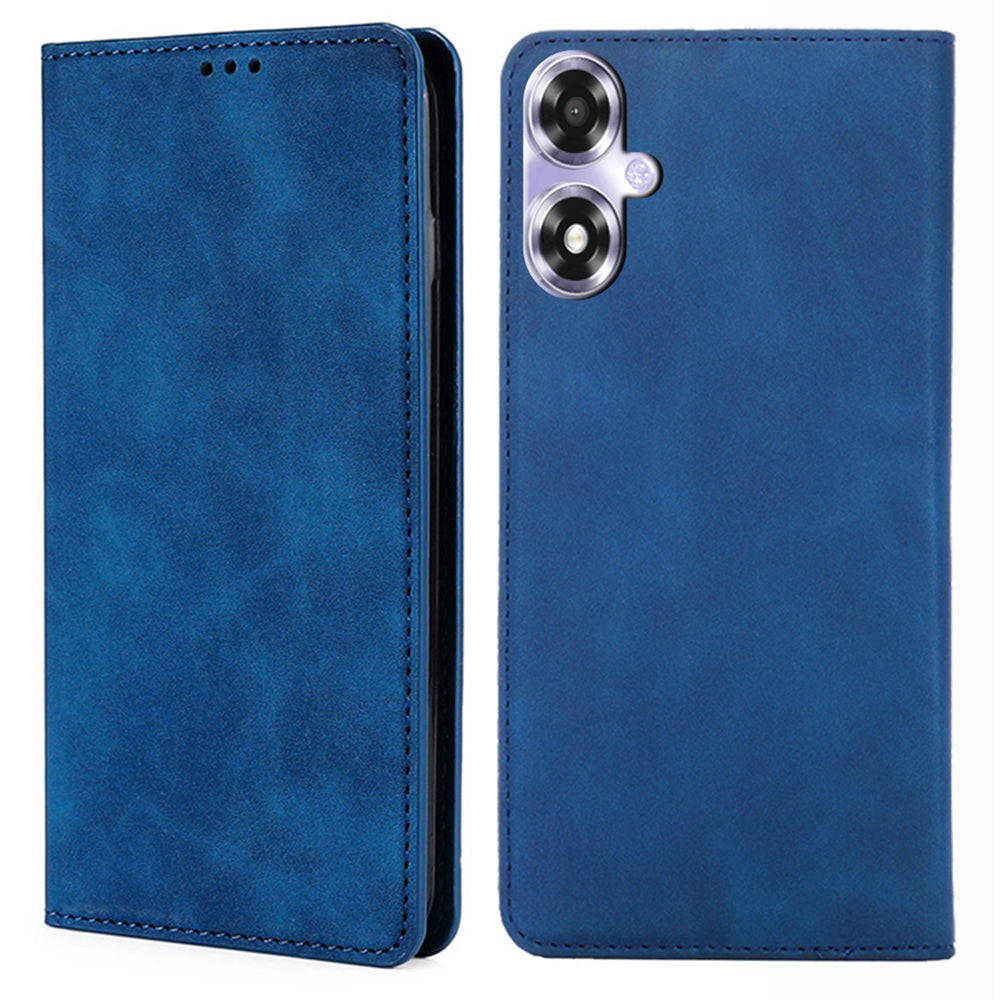 For Oppo A2x 5G / A2m 5G Card Slots Phone Case PU Leather Stand Mobile Phone Cover - Blue
