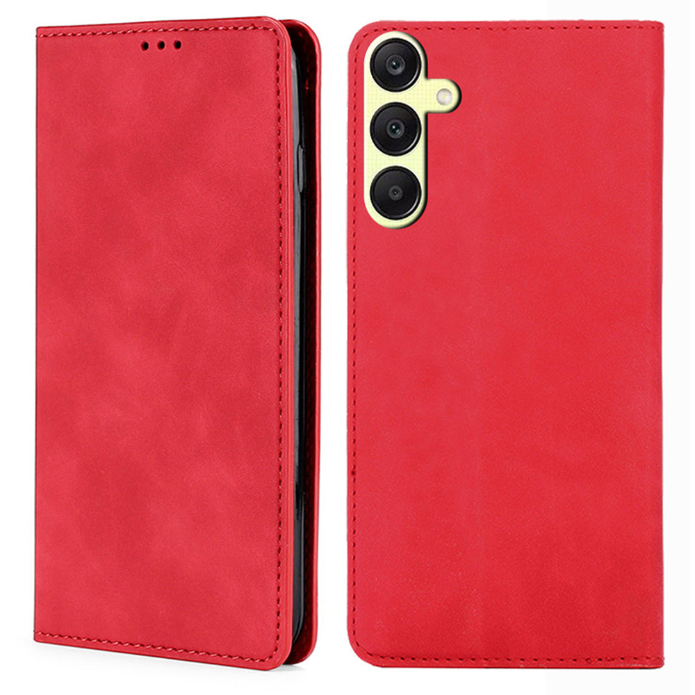 For Samsung Galaxy A25 5G (Global) (161.0 x 76.5 x 8.3mm) Cell Phone Case Card Holder Leather Stand Cover - Black