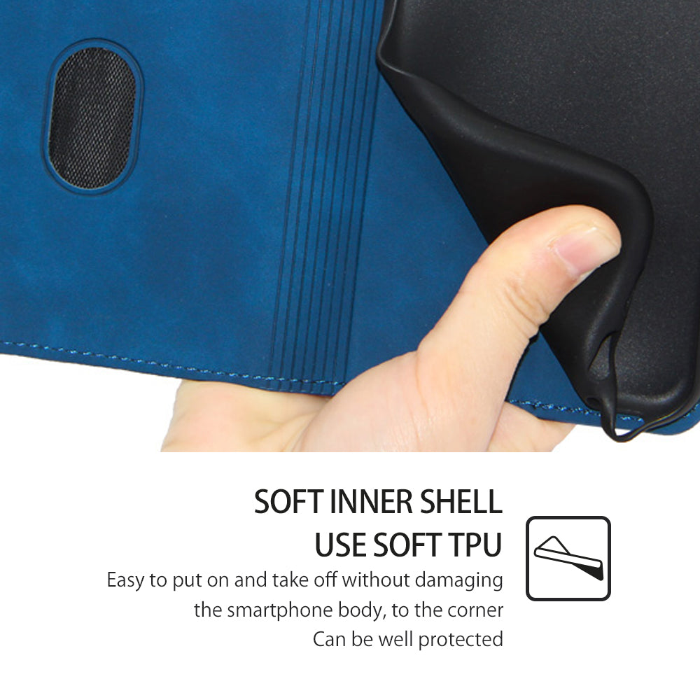 For Honor Play 50 Plus 5G / Play 8T 5G / X7b 4G / 90 Smart Magnetic Case Leather Skin Touch Card Holder Stand Cover - Blue