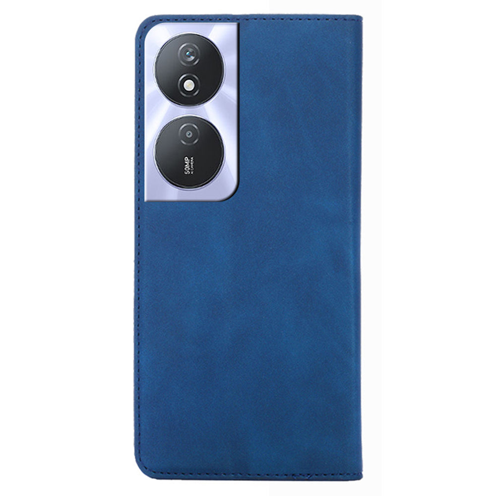 For Honor Play 50 Plus 5G / Play 8T 5G / X7b 4G / 90 Smart Magnetic Case Leather Skin Touch Card Holder Stand Cover - Blue