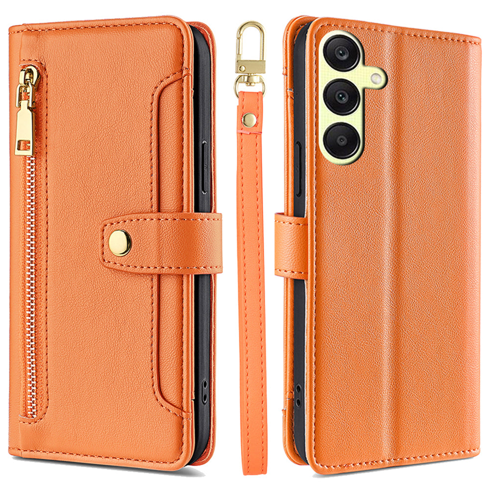 Wallet Case for Samsung Galaxy A25 5G (Global) (161.0 x 76.5 x 8.3mm) Shell Anti-fall Leather Phone Cover - Black