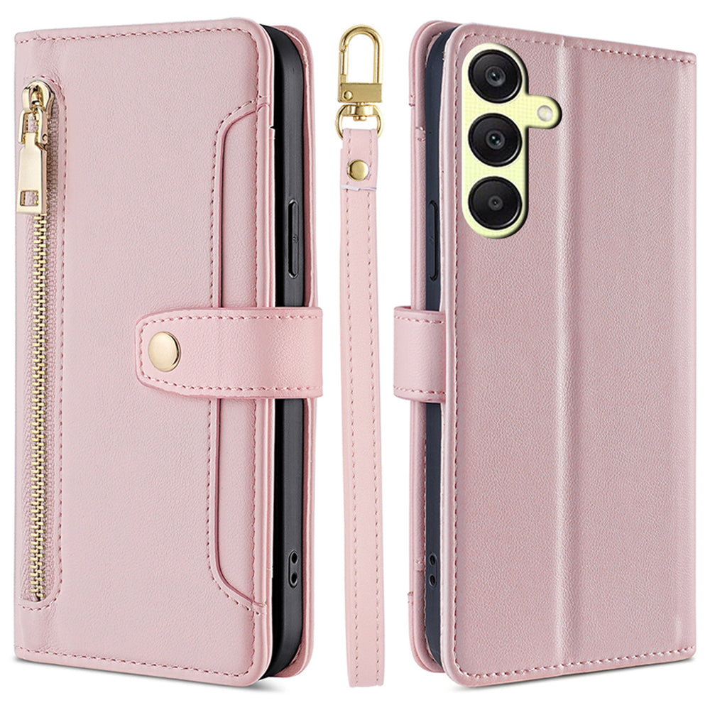 Wallet Case for Samsung Galaxy A25 5G (Global) (161.0 x 76.5 x 8.3mm) Shell Anti-fall Leather Phone Cover - Black