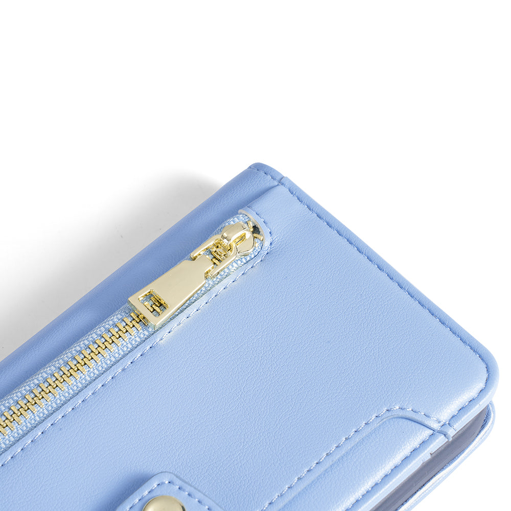 For Honor X50i+ 5G Case Shockproof PU Leather Crossbody Flip Stand Phone Protector - Blue