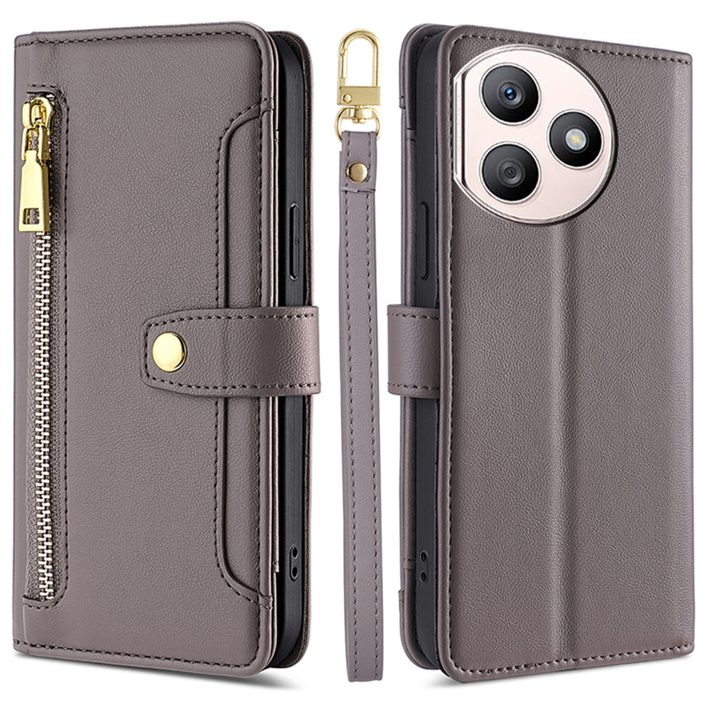 For Honor X50i+ 5G Case Shockproof PU Leather Crossbody Flip Stand Phone Protector - Blue