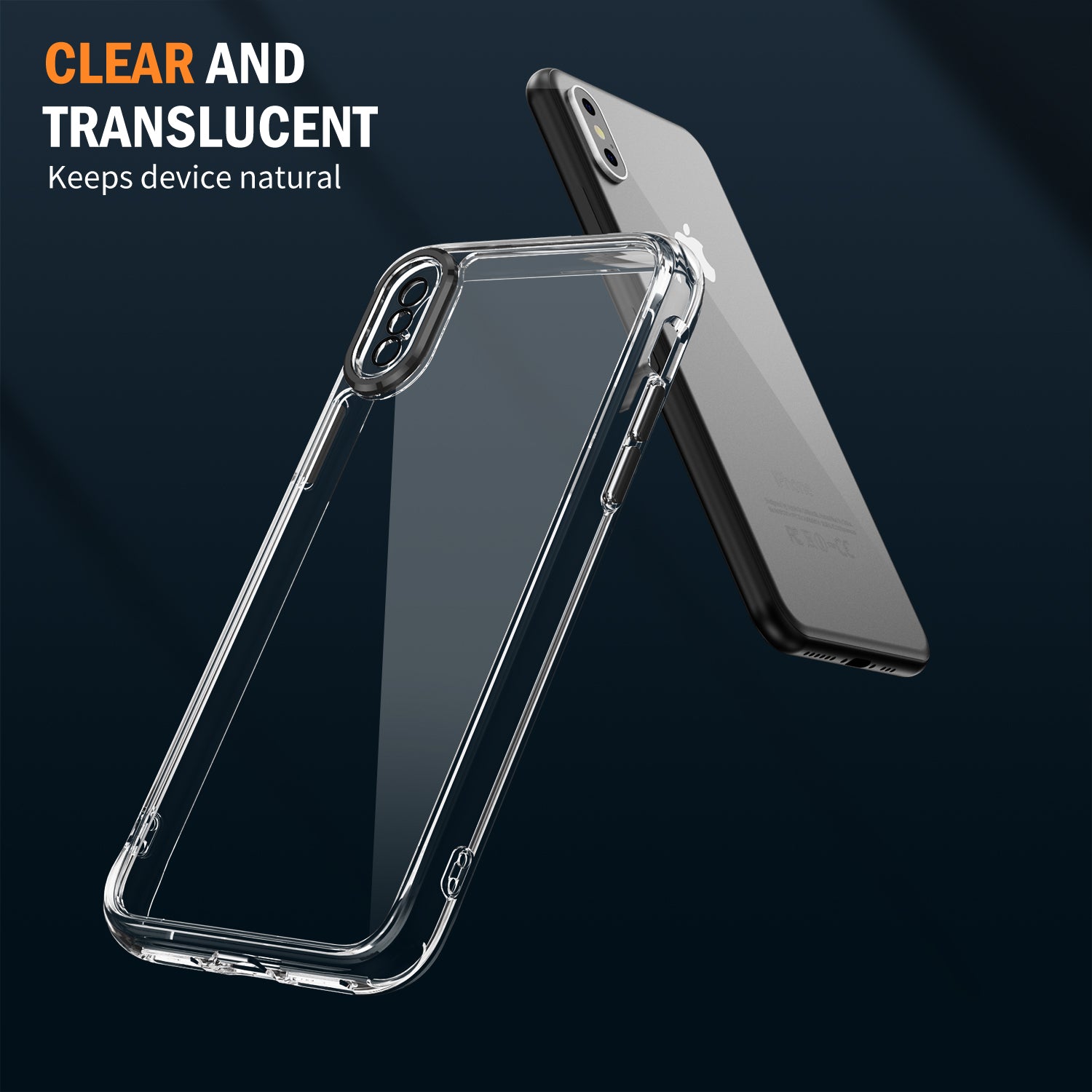 YSM Clear Case for iPhone X / XS Airbag Drop Protection Phone Cover - Black