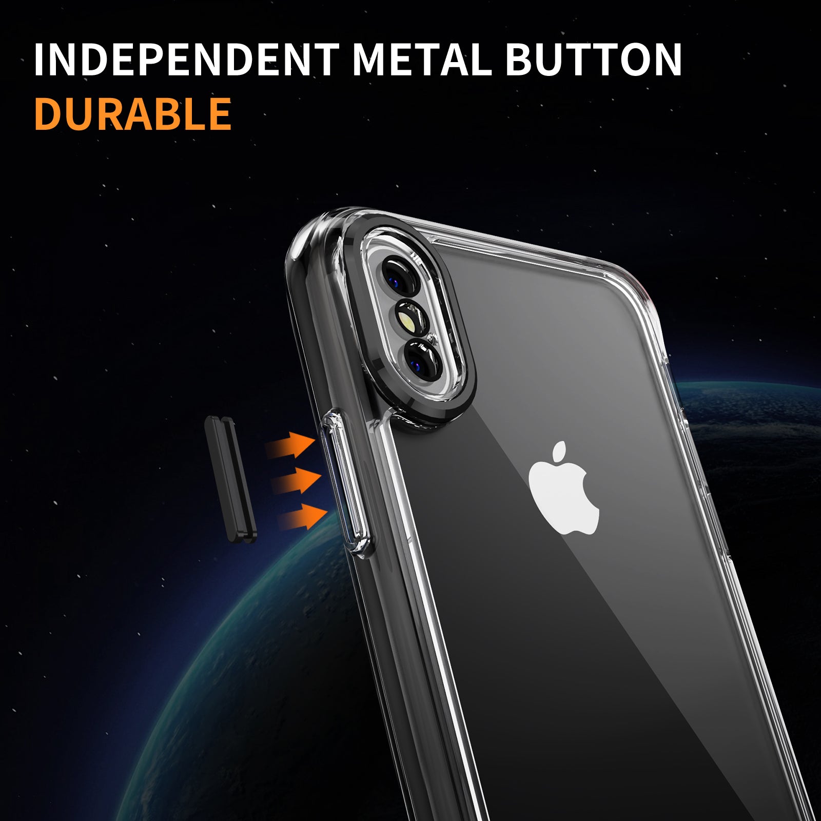 YSM Clear Case for iPhone X / XS Airbag Drop Protection Phone Cover - Black