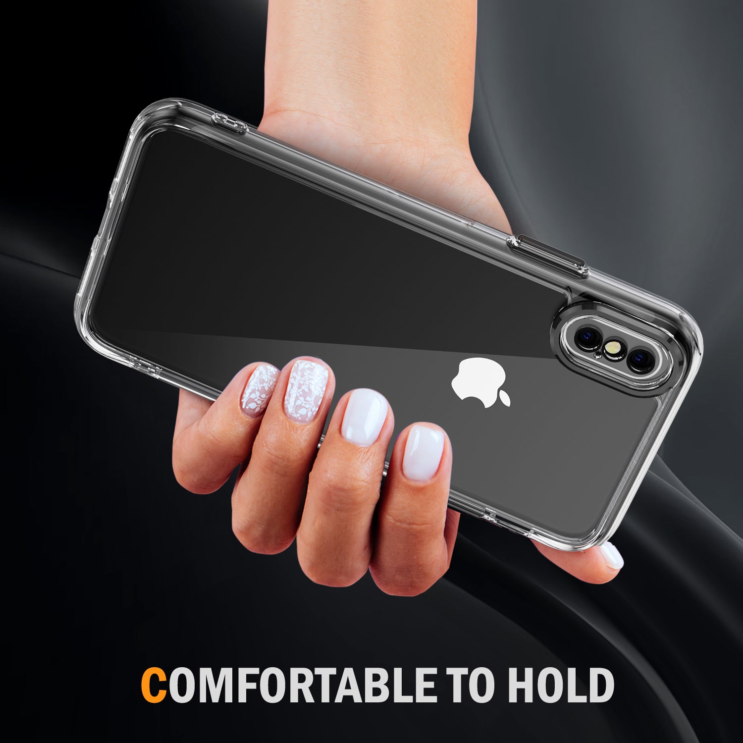 YSM Clear Case for iPhone X / XS Airbag Drop Protection Phone Cover - Black