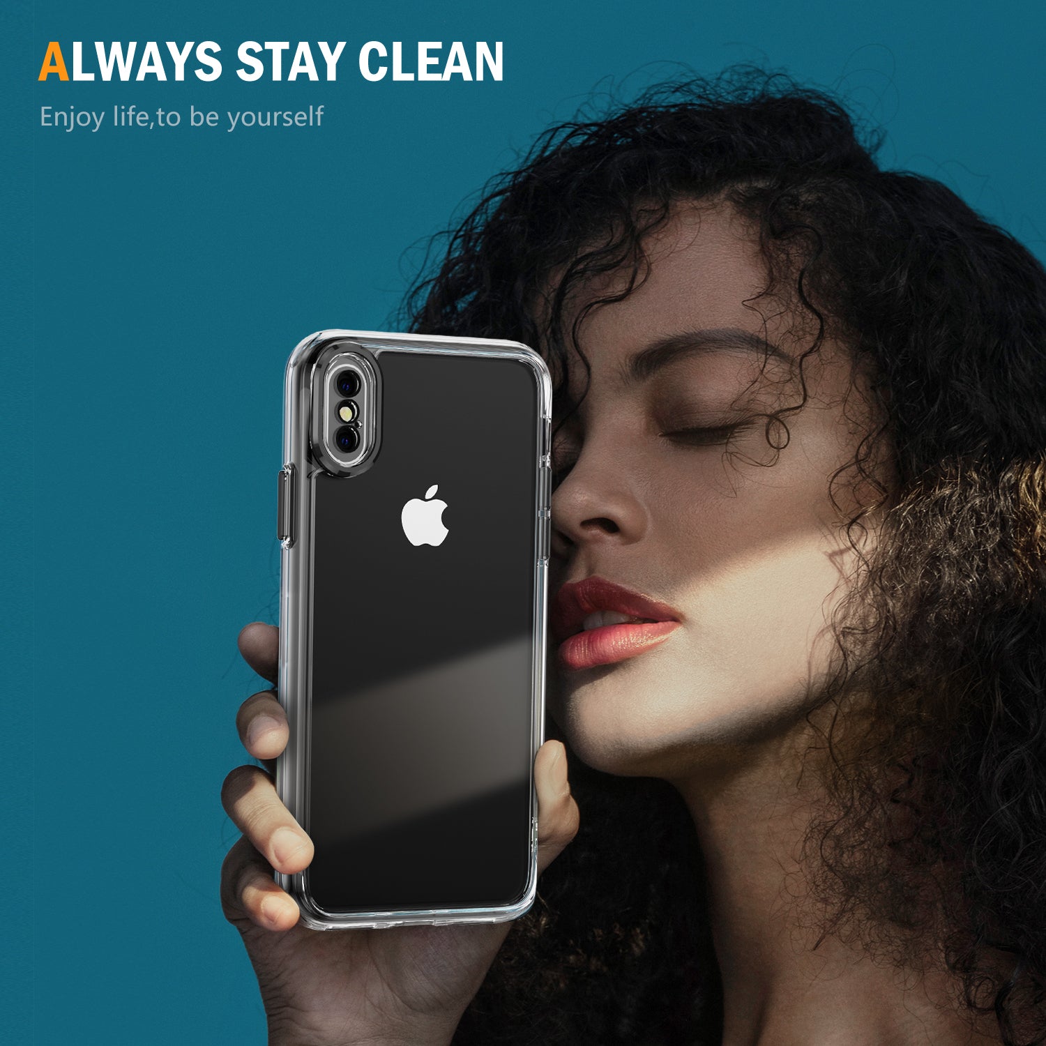 YSM Clear Case for iPhone X / XS Airbag Drop Protection Phone Cover - Black