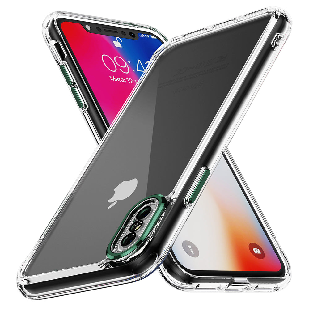YSM Clear Case for iPhone X / XS Airbag Drop Protection Phone Cover - Black