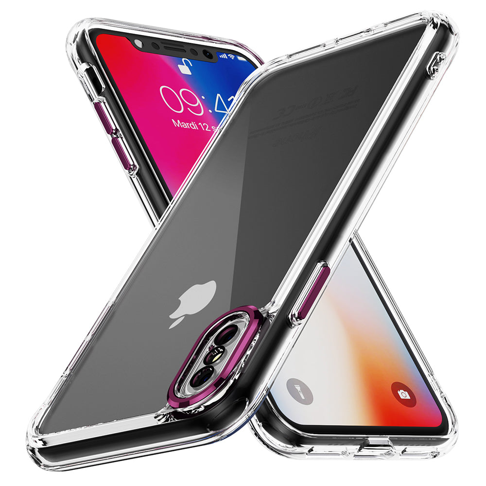 YSM Clear Case for iPhone X / XS Airbag Drop Protection Phone Cover - Black