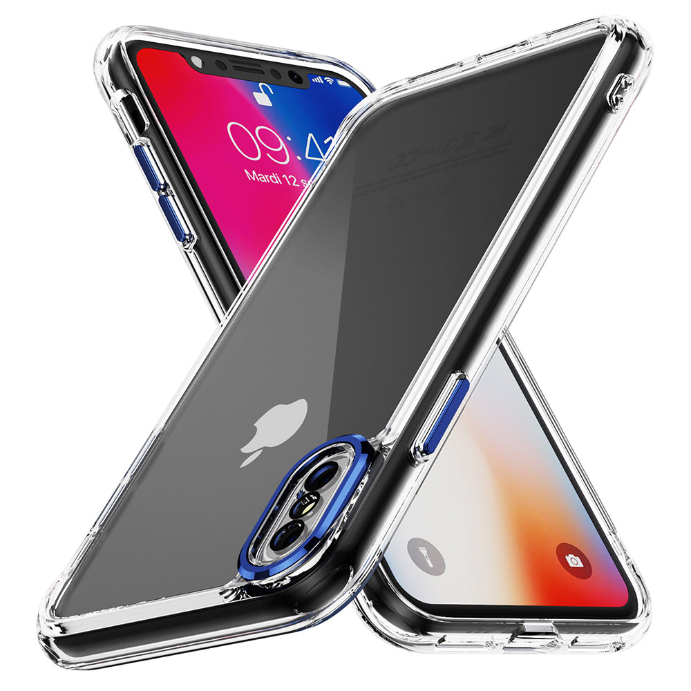 YSM Clear Case for iPhone X / XS Airbag Drop Protection Phone Cover - Black