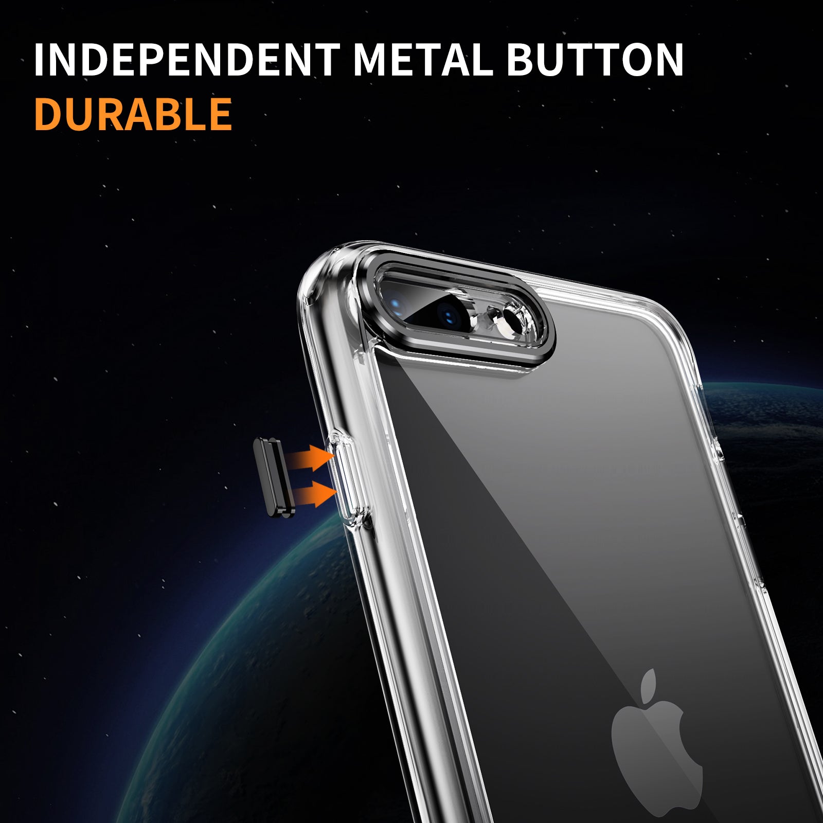 YSM Phone Cover for iPhone 6 Plus / 6s Plus / 7 Plus / 8 Plus Crystal Clear Acrylic+TPU Back Case - Black