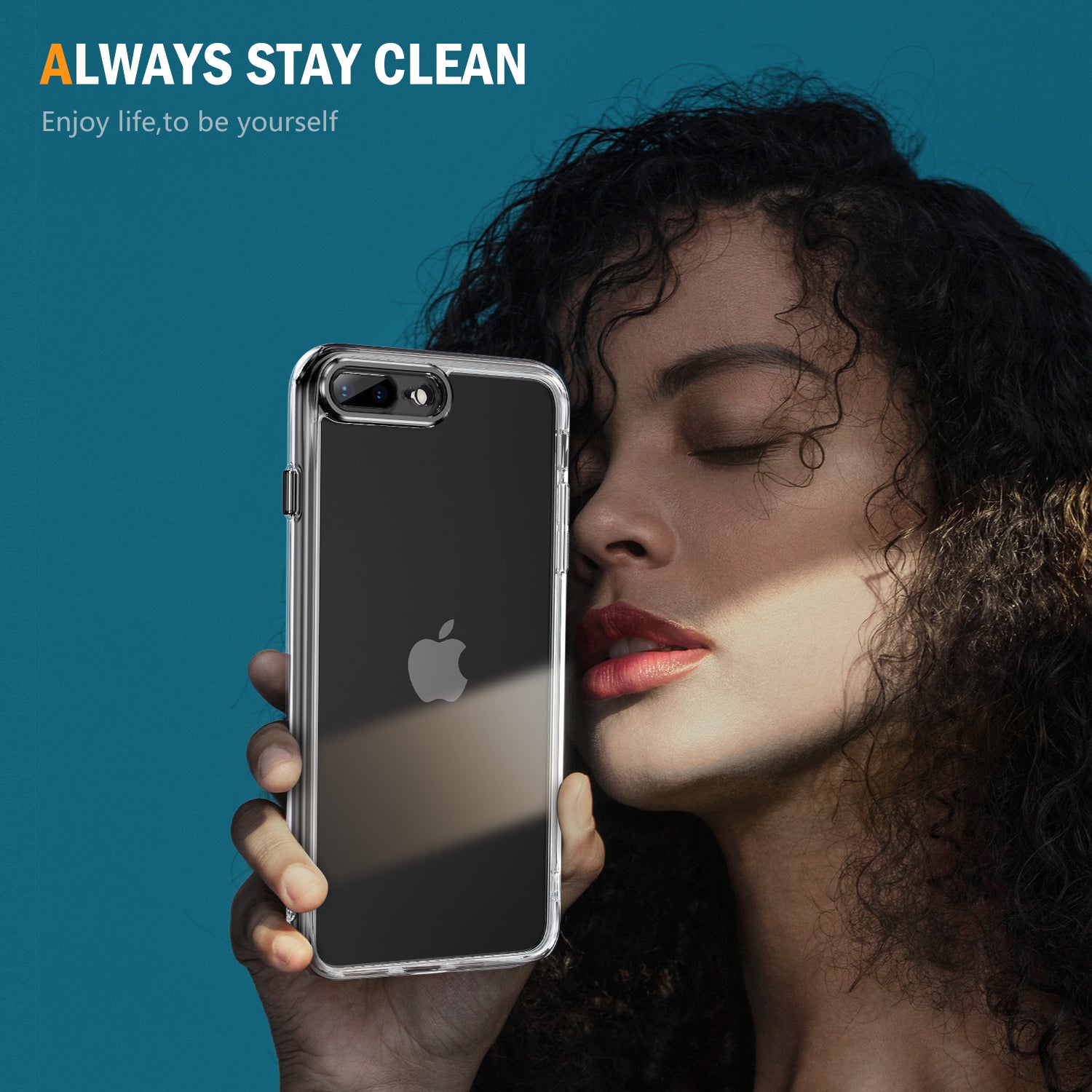 YSM Phone Cover for iPhone 6 Plus / 6s Plus / 7 Plus / 8 Plus Crystal Clear Acrylic+TPU Back Case - Black