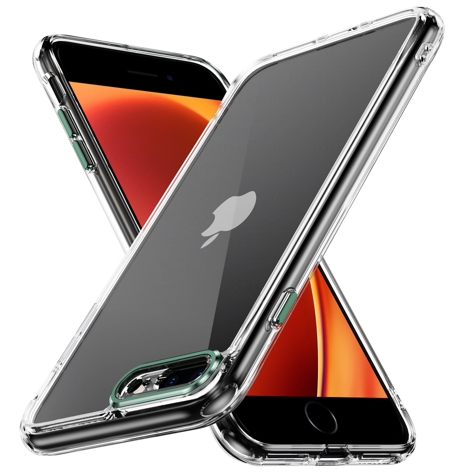 YSM Phone Cover for iPhone 6 Plus / 6s Plus / 7 Plus / 8 Plus Crystal Clear Acrylic+TPU Back Case - Black