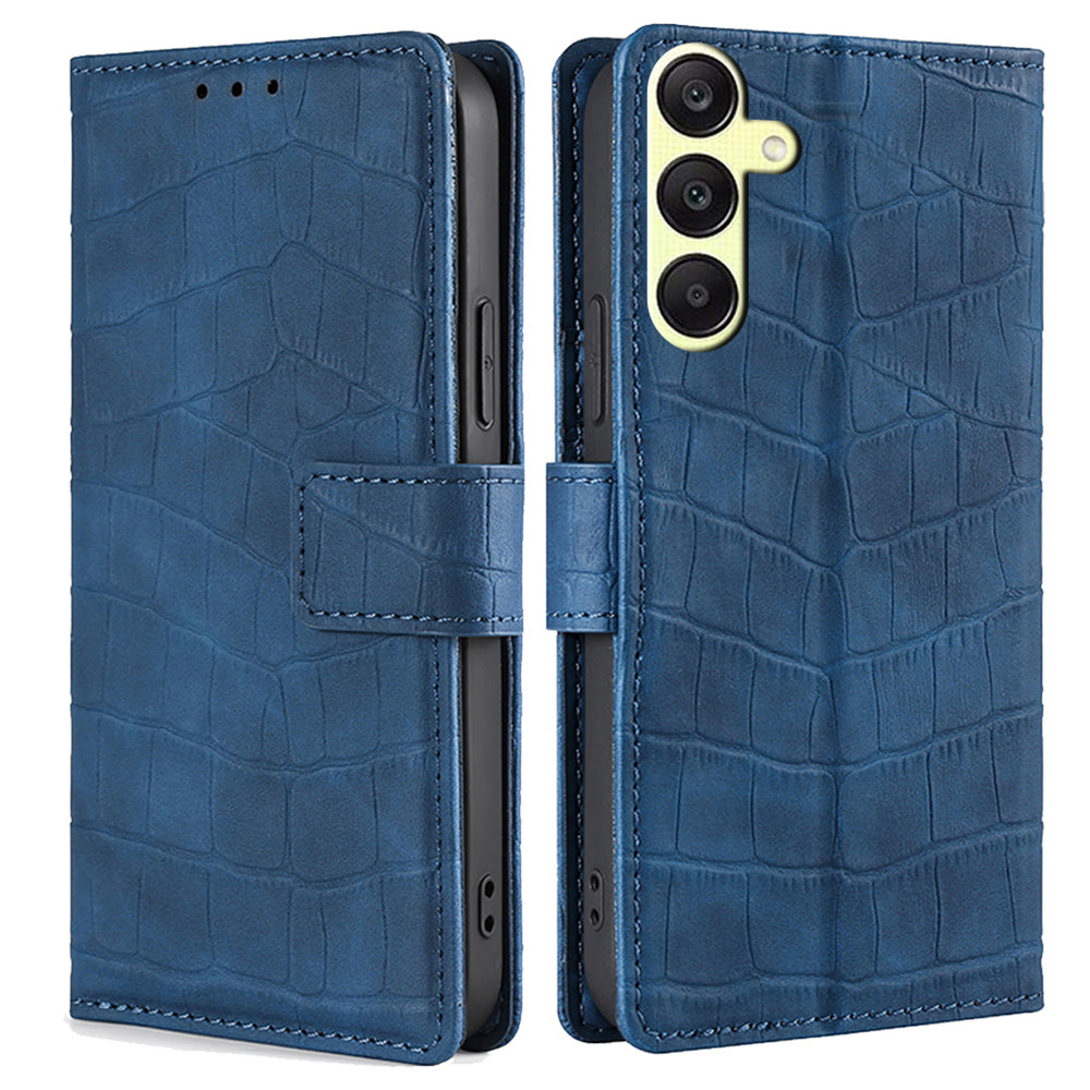 For Samsung Galaxy A25 5G (Global) (161.0 x 76.5 x 8.3mm) Leather Phone Case Wallet Phone Cover - Blue