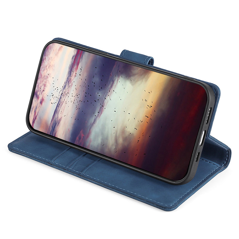 For Samsung Galaxy A25 5G (Global) (161.0 x 76.5 x 8.3mm) Leather Phone Case Wallet Phone Cover - Blue