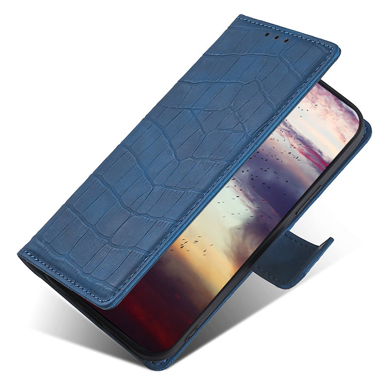 For Samsung Galaxy A25 5G (Global) (161.0 x 76.5 x 8.3mm) Leather Phone Case Wallet Phone Cover - Blue
