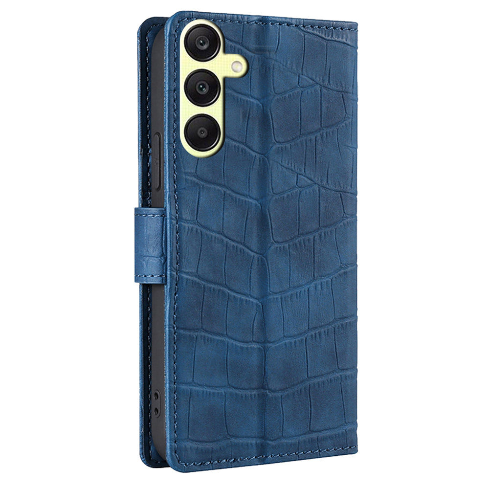 For Samsung Galaxy A25 5G (Global) (161.0 x 76.5 x 8.3mm) Leather Phone Case Wallet Phone Cover - Blue