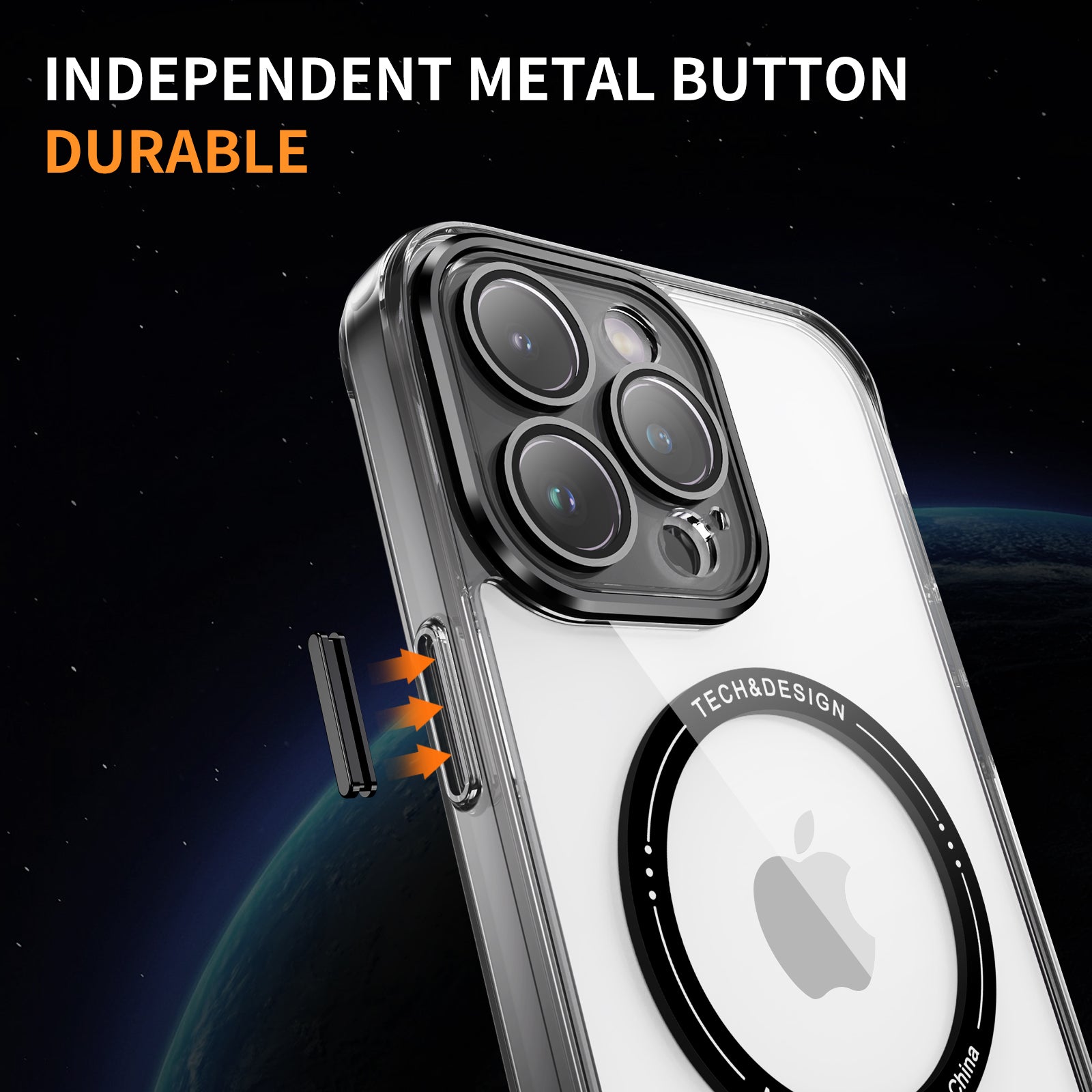 YSM For iPhone 14 Pro Max Magnetic Phone Case Precise Lens Cutout Clear Cover Compatible with MagSafe - Transparent Black