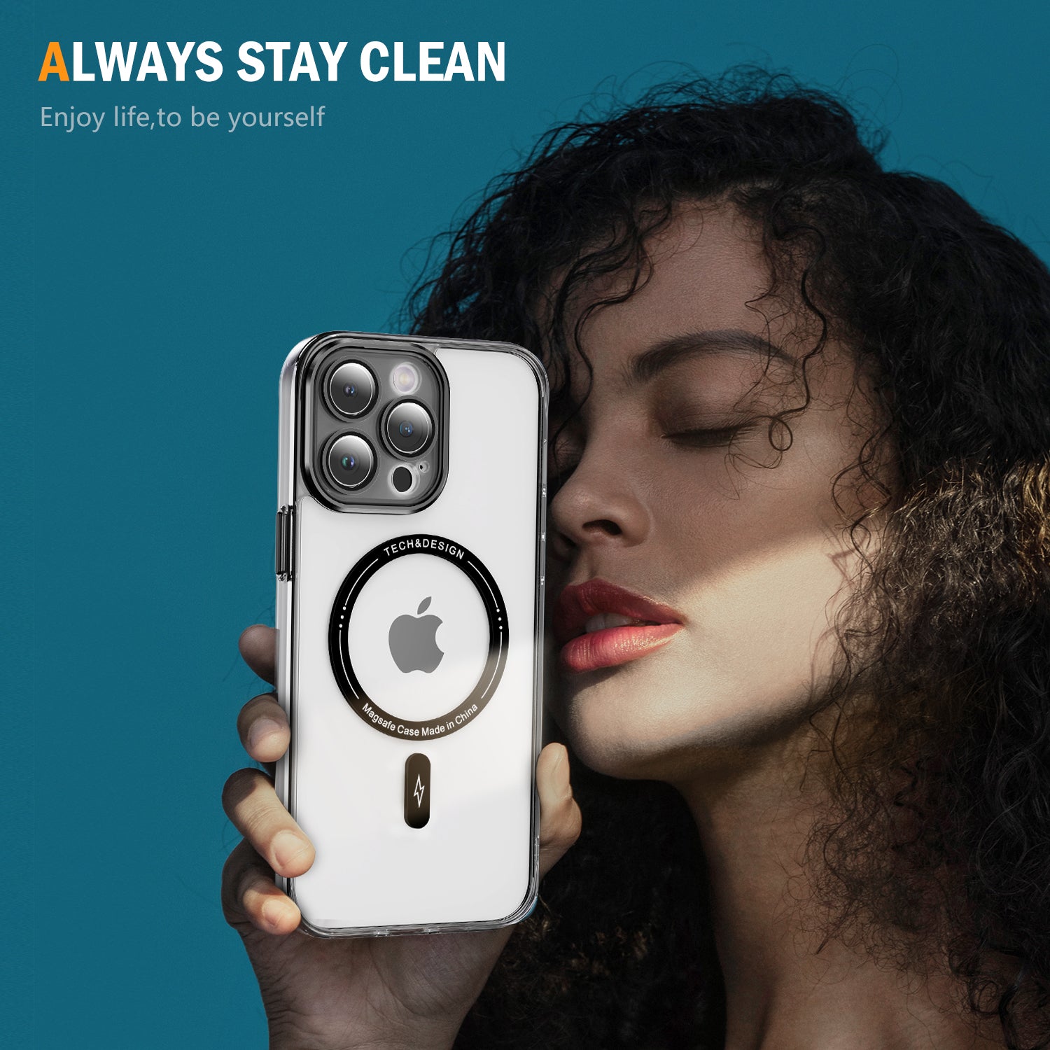 YSM For iPhone 14 Pro Max Magnetic Phone Case Precise Lens Cutout Clear Cover Compatible with MagSafe - Transparent Black