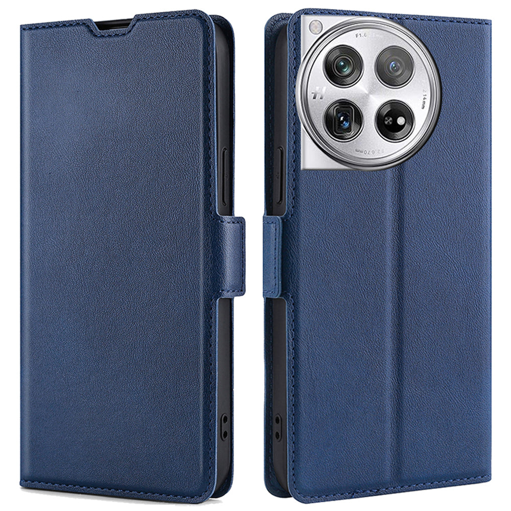PU Leather Phone Case for OnePlus 12 5G Card Slots Cell Phone Cover Drop Protection Shell - Black