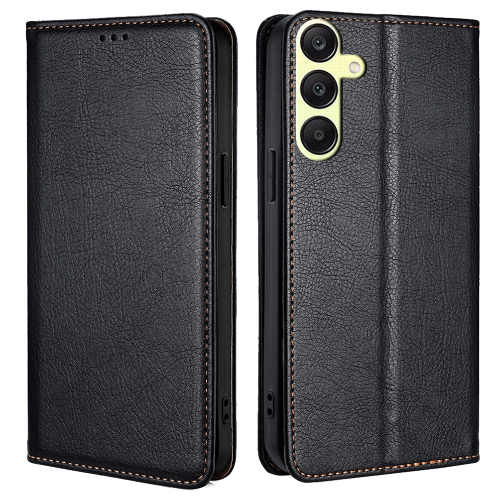 Wallet Case for Samsung Galaxy A25 5G (Global) (161.0 x 76.5 x 8.3mm) Cover Solid Color Phone Protector - Black
