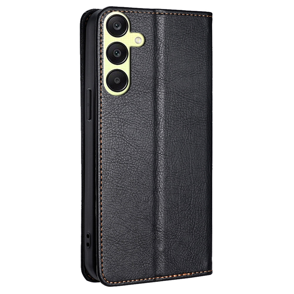Wallet Case for Samsung Galaxy A25 5G (Global) (161.0 x 76.5 x 8.3mm) Cover Solid Color Phone Protector - Black