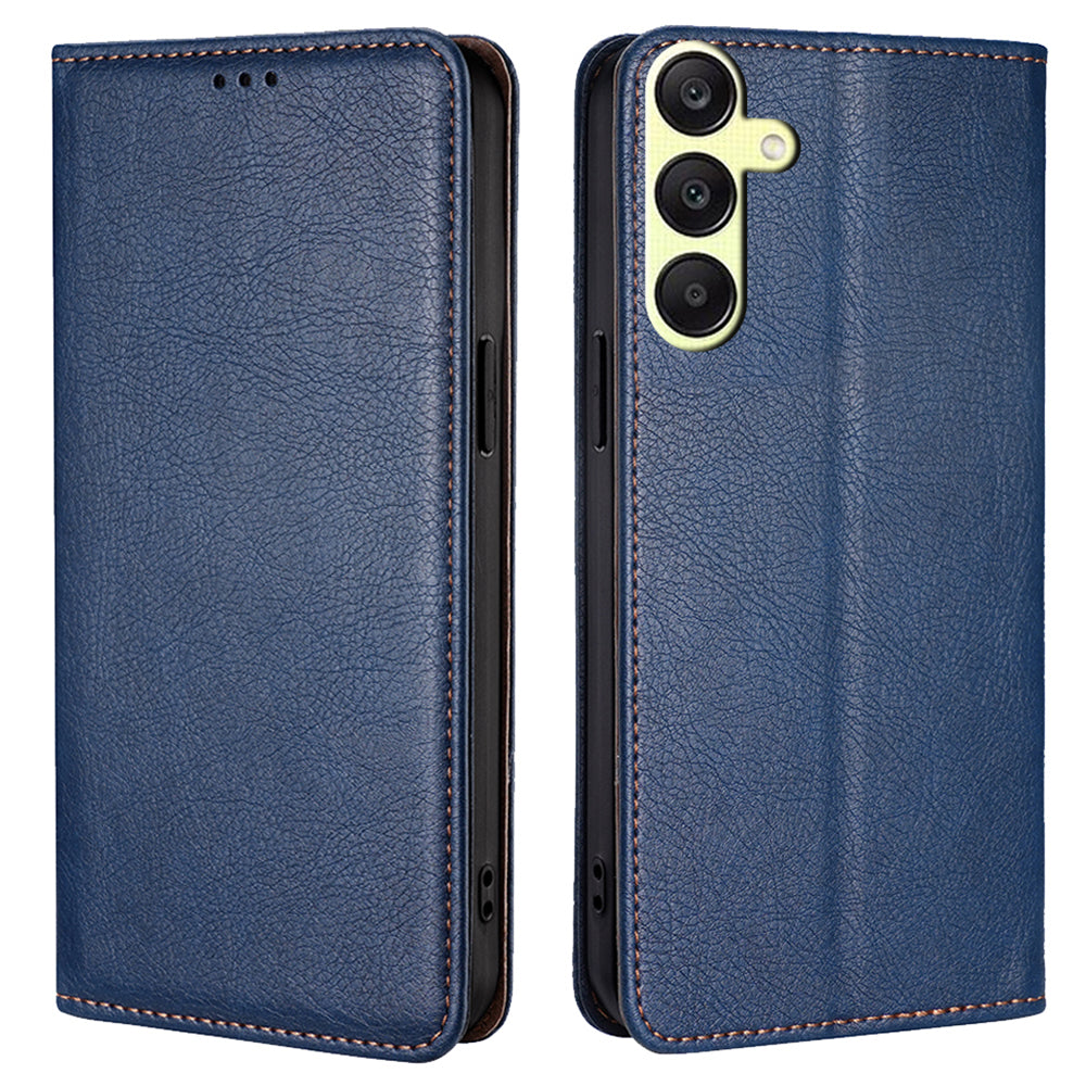 Wallet Case for Samsung Galaxy A25 5G (Global) (161.0 x 76.5 x 8.3mm) Cover Solid Color Phone Protector - Black