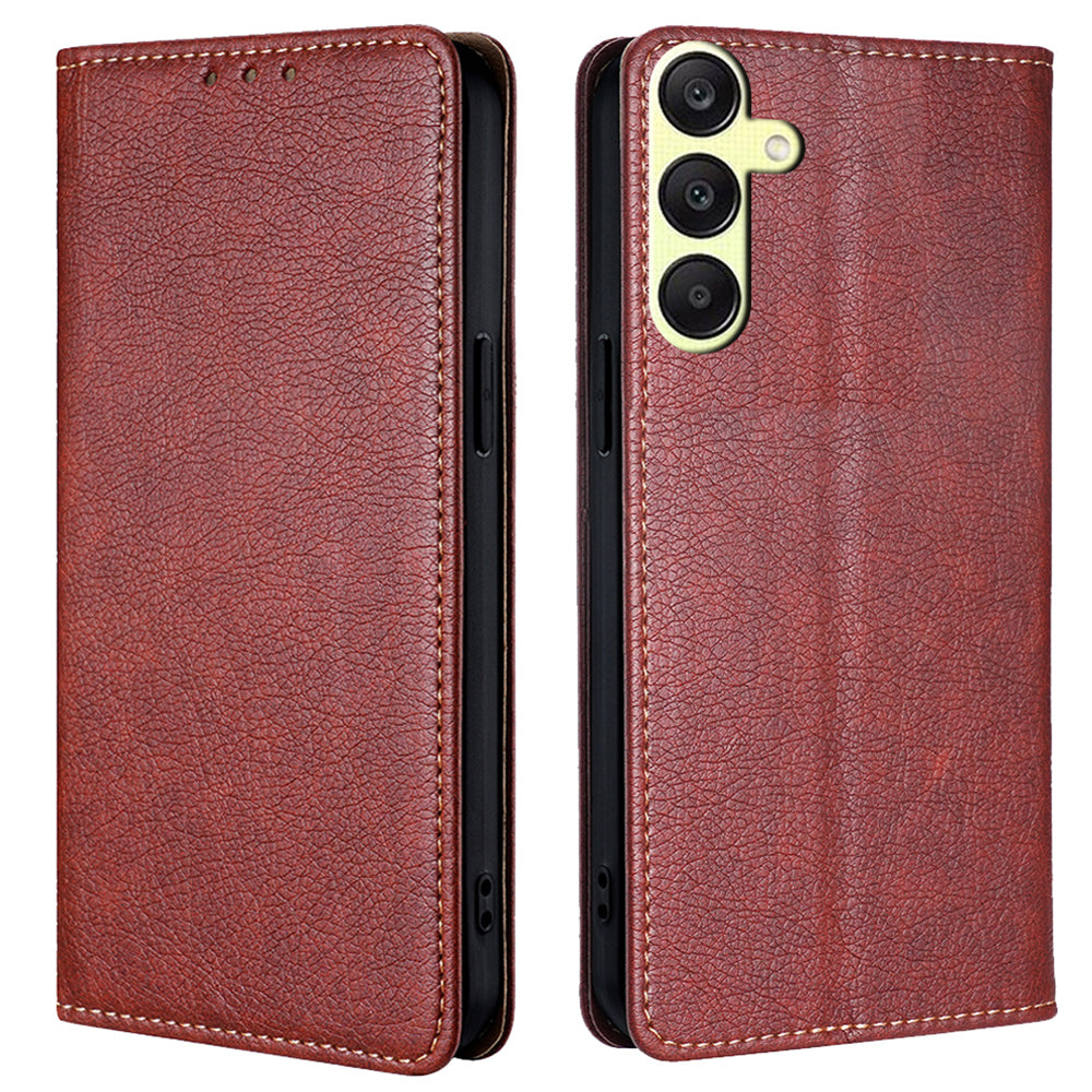 Wallet Case for Samsung Galaxy A25 5G (Global) (161.0 x 76.5 x 8.3mm) Cover Solid Color Phone Protector - Black