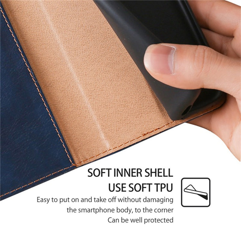 For Honor X50i+ 5G Case Anti-scratch PU Leather Magnetic Closing Wallet Card Slots Phone Cover - Blue