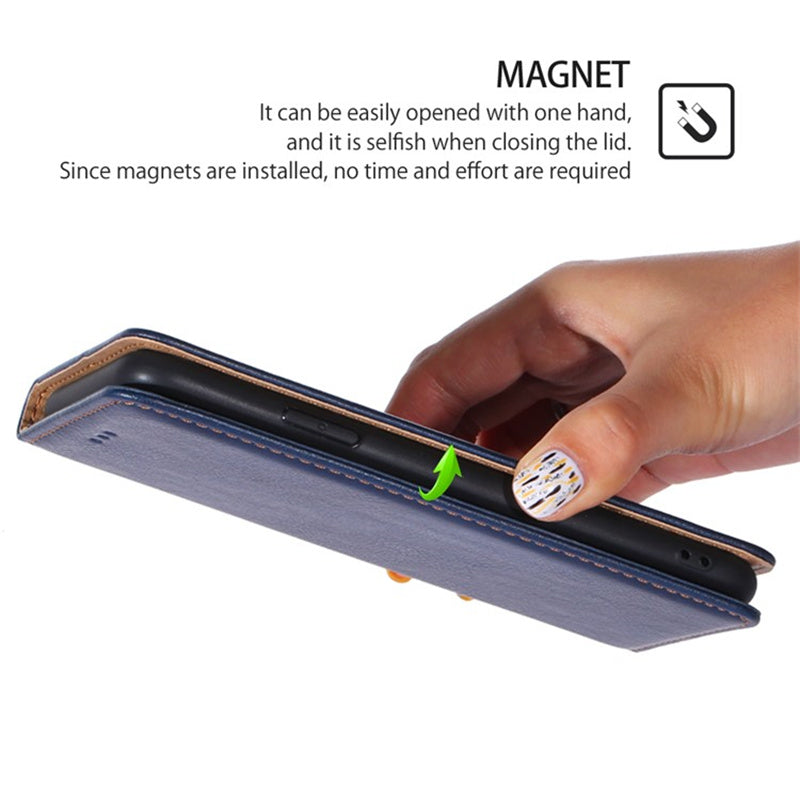 For Honor X50i+ 5G Case Anti-scratch PU Leather Magnetic Closing Wallet Card Slots Phone Cover - Blue
