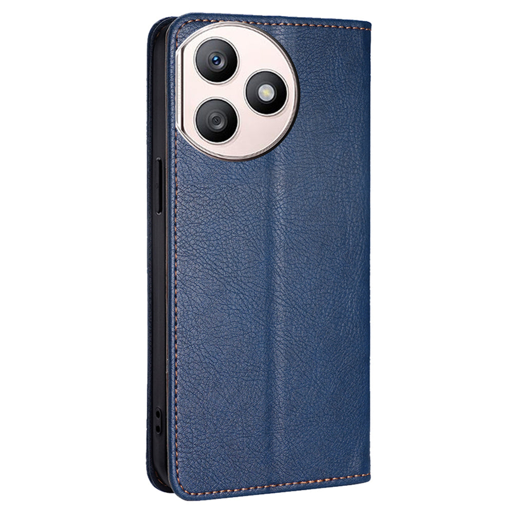 For Honor X50i+ 5G Case Anti-scratch PU Leather Magnetic Closing Wallet Card Slots Phone Cover - Blue