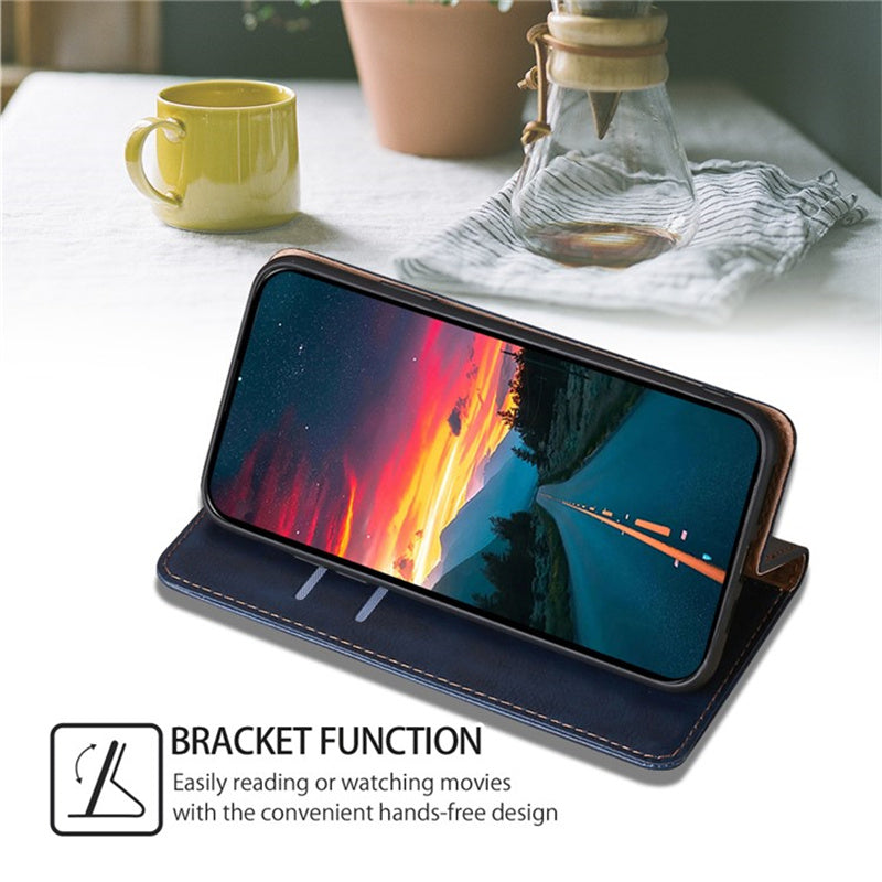 Solid Color Case for Honor Play 50 Plus 5G / Play 8T 5G / X7b 4G / 90 Smart Cover Folio Flip PU Leather Phone Protector - Blue