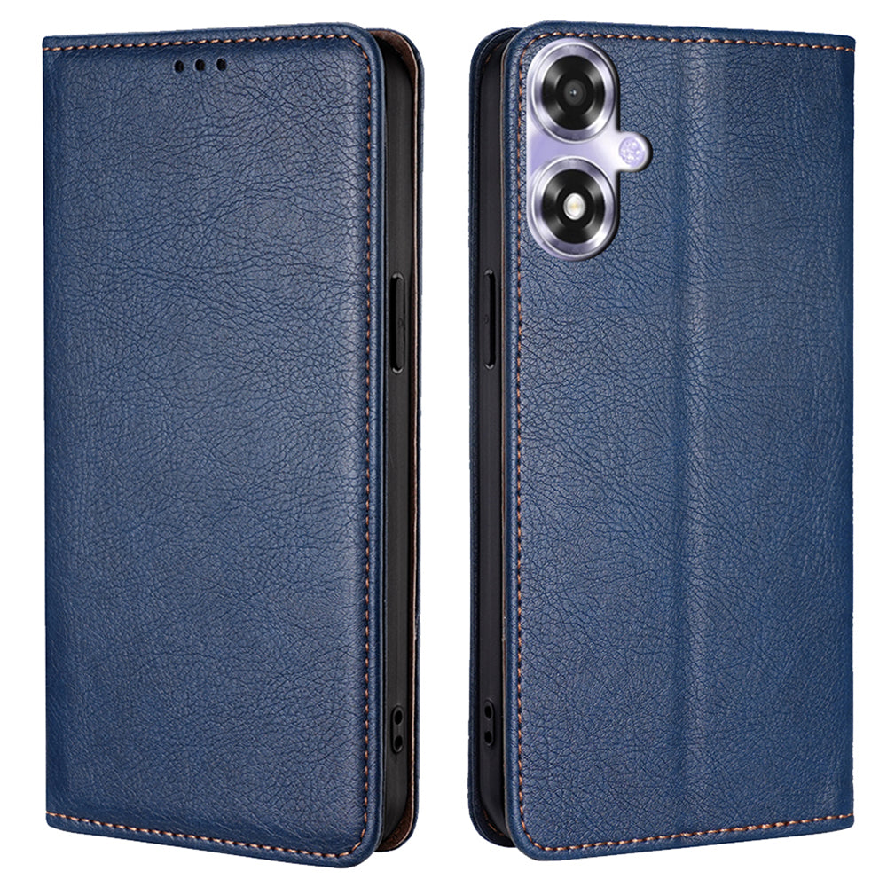 For Oppo A2m 5G / A2x 5G Case Wallet Card Slots Anti-scratch PU Leather Magnetic Cell Phone Cover - Black