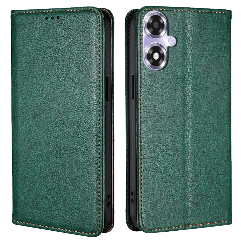 For Oppo A2m 5G / A2x 5G Case Wallet Card Slots Anti-scratch PU Leather Magnetic Cell Phone Cover - Black