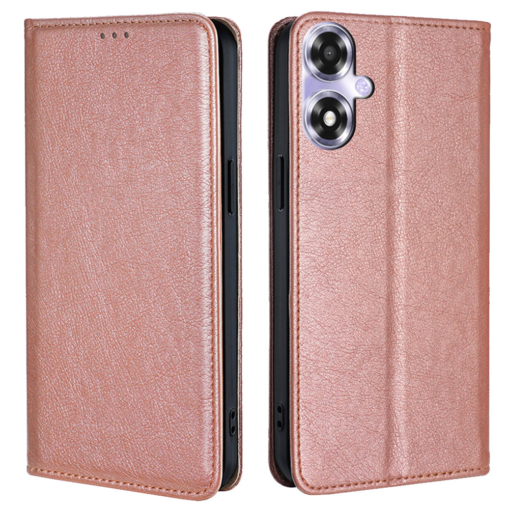 For Oppo A2m 5G / A2x 5G Case Wallet Card Slots Anti-scratch PU Leather Magnetic Cell Phone Cover - Black
