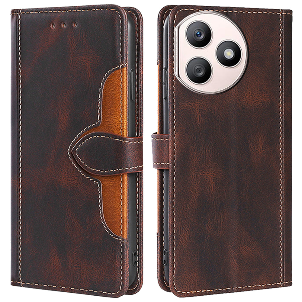 For Honor X50i+ 5G Wallet Case Skin-Feel Leather Stand Phone Cover - Black