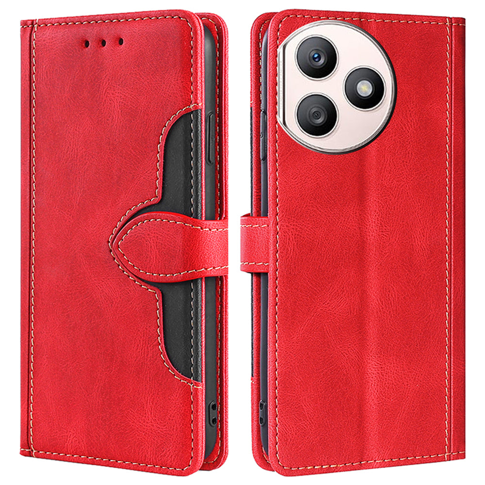 For Honor X50i+ 5G Wallet Case Skin-Feel Leather Stand Phone Cover - Black
