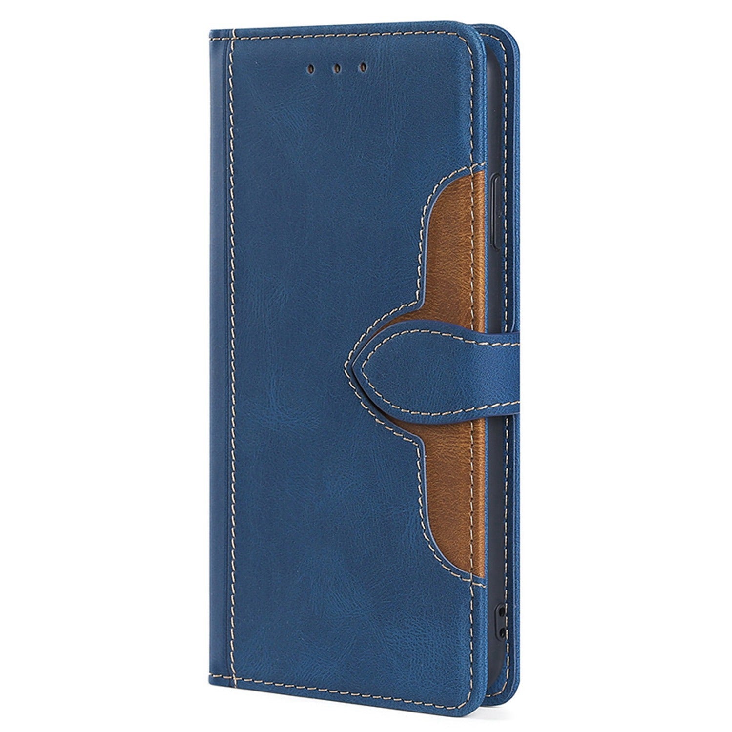 For Oppo A2x 5G / A2m 5G Leather Case Stand Wallet Cover Straw Hat Pattern - Blue