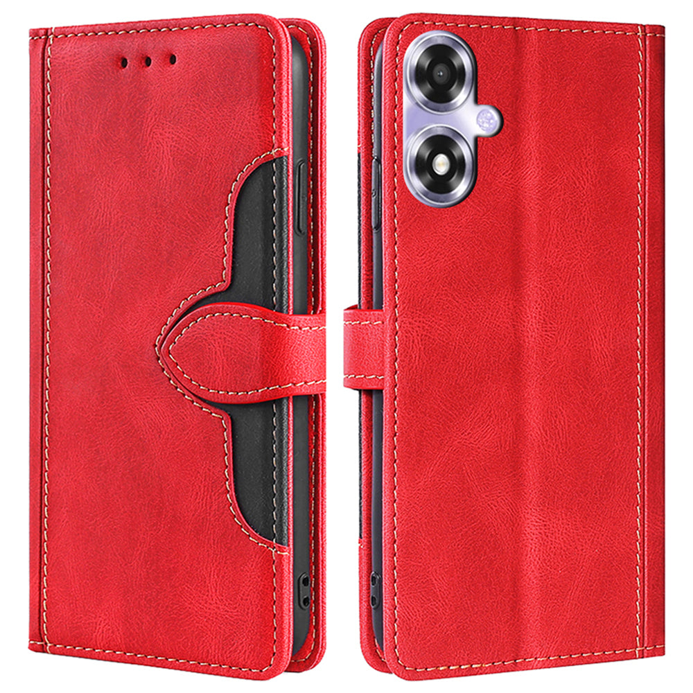 For Oppo A2x 5G / A2m 5G Leather Case Stand Wallet Cover Straw Hat Pattern - Blue
