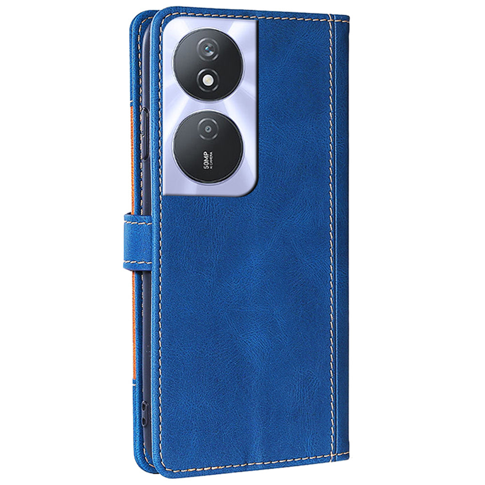 For Honor Play 50 Plus 5G / Play 8T 5G / X7b 4G / 90 Smart Case Wallet Leather Cover Straw Hat Pattern - Blue