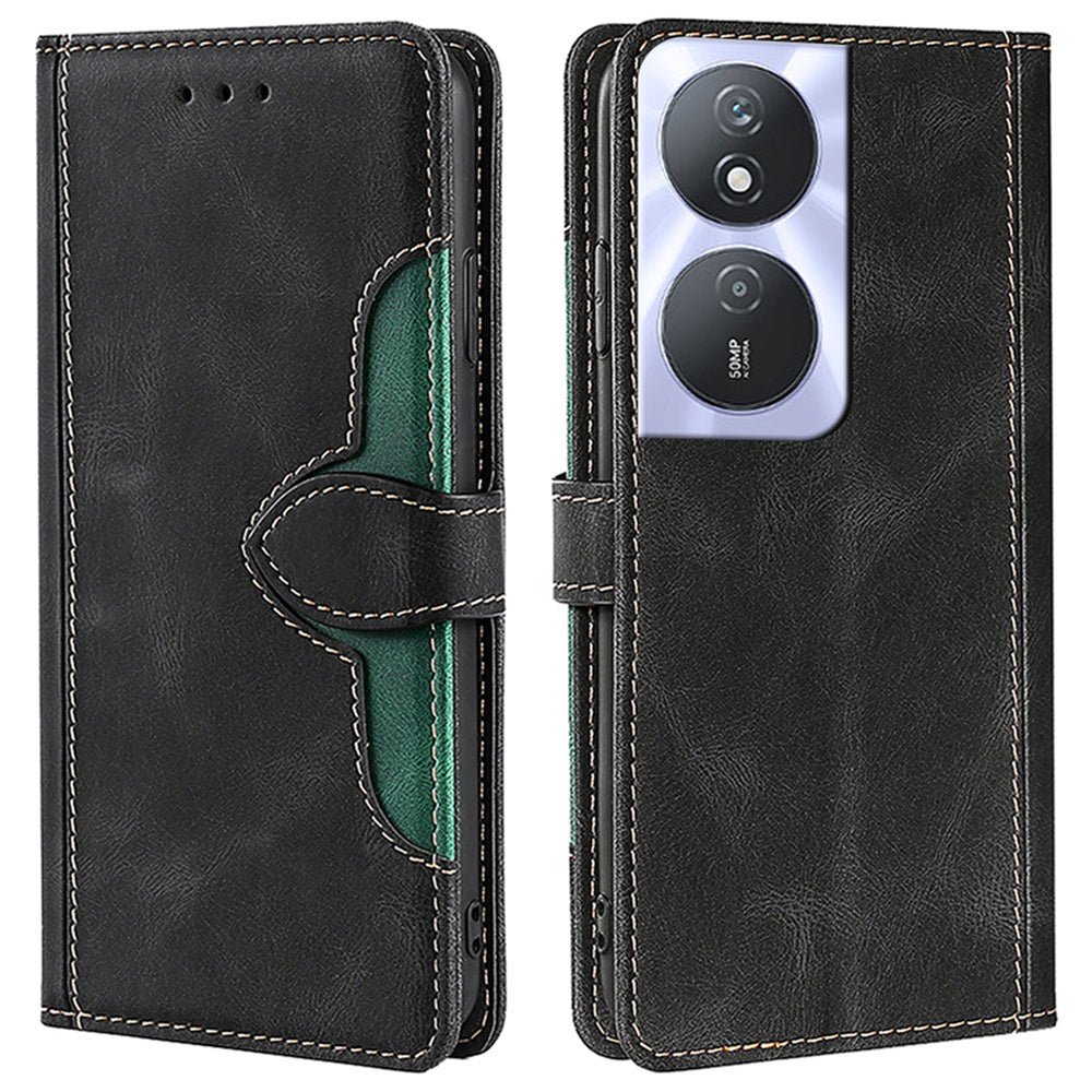 For Honor Play 50 Plus 5G / Play 8T 5G / X7b 4G / 90 Smart Case Wallet Leather Cover Straw Hat Pattern - Blue