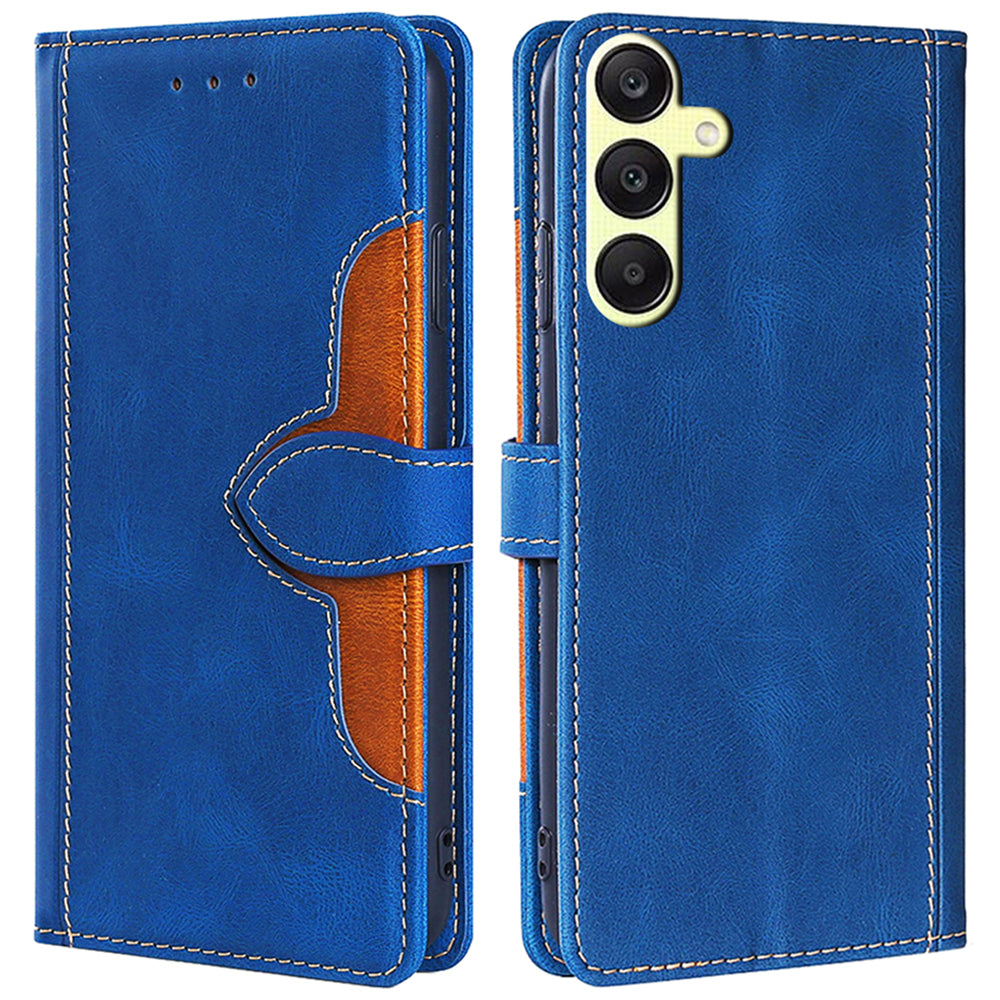For Samsung Galaxy A25 5G (Global) (161.0 x 76.5 x 8.3mm) Leather Cover Stand Wallet Phone Case - Blue