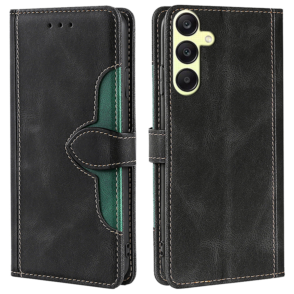 For Samsung Galaxy A25 5G (Global) (161.0 x 76.5 x 8.3mm) Leather Cover Stand Wallet Phone Case - Blue