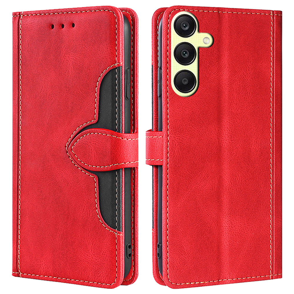 For Samsung Galaxy A25 5G (Global) (161.0 x 76.5 x 8.3mm) Leather Cover Stand Wallet Phone Case - Blue